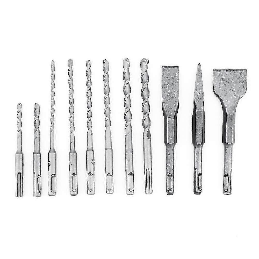 11pcs Sds-plus Drill Bit Set For Rotary Hammer Drill And Sds-plus For Brick, Cement, Stone