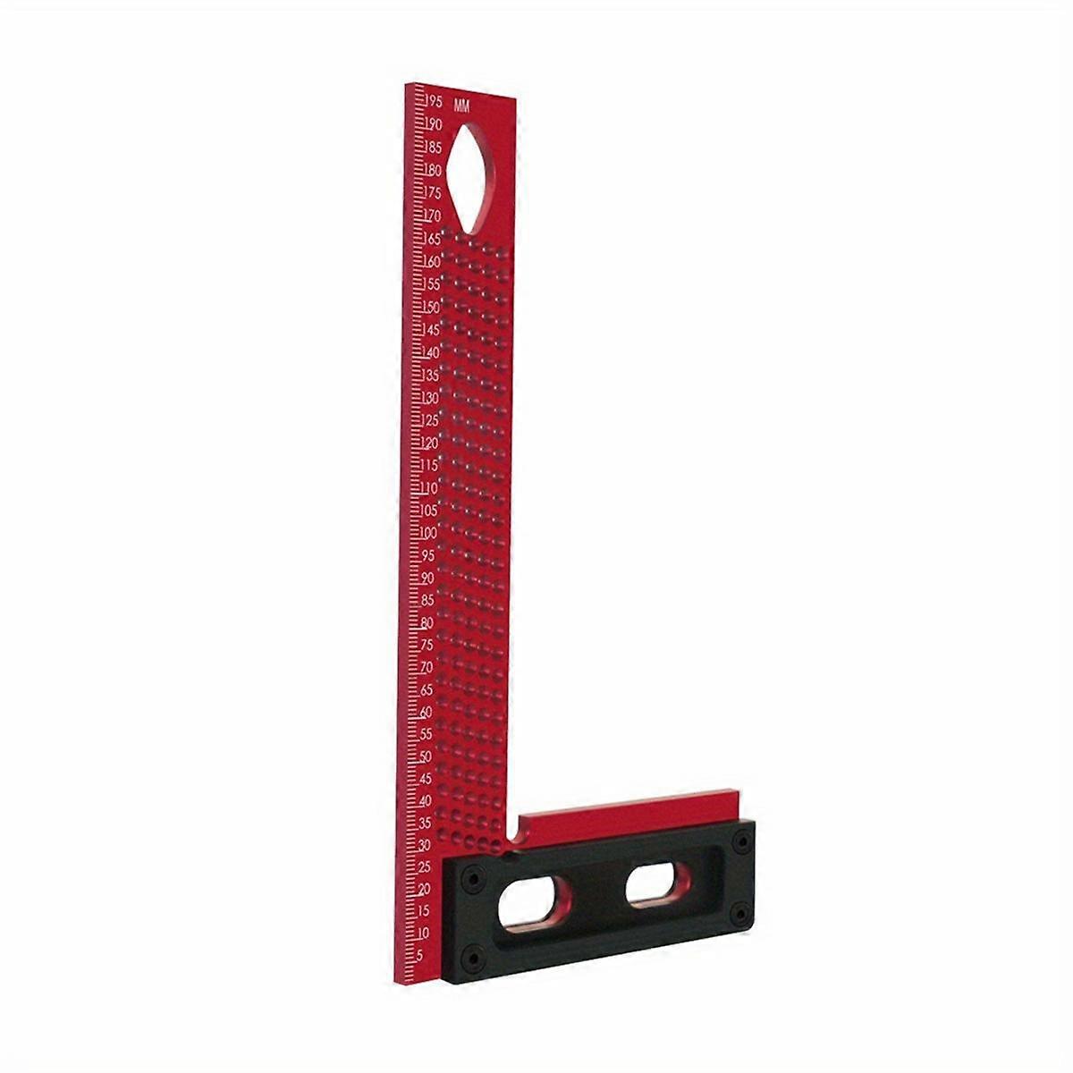 Precision Scriber,Aluminum Framing Woodworking Square,Measuring and Marking L-Type Hole Ruler Right Angle Protractor A