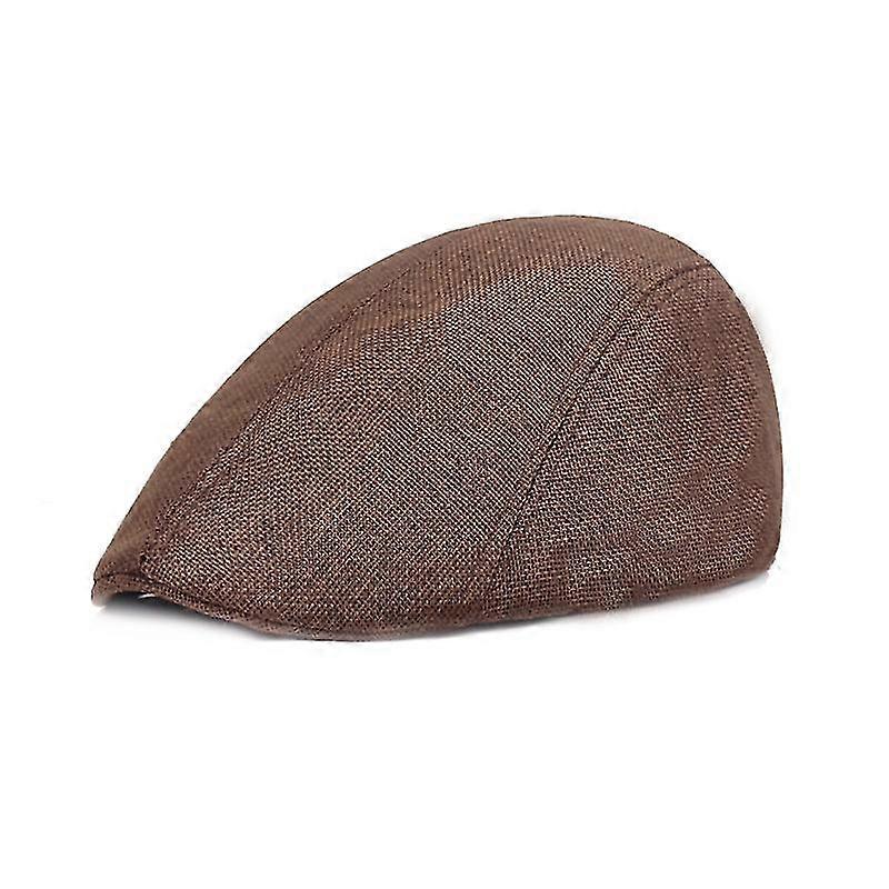 Leather Boy Hat Men's Hat Solid Color Duck Bill Cap Autumn And Winter Warm Flat Cap