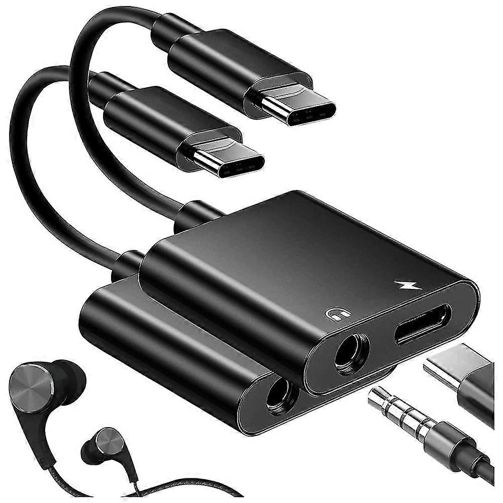 Usb C To 3.5mm Headphone And Charger Adapter,2 In 1 For Galaxy S22/s21/s20/s20+ Ultra,note 20/10,pi