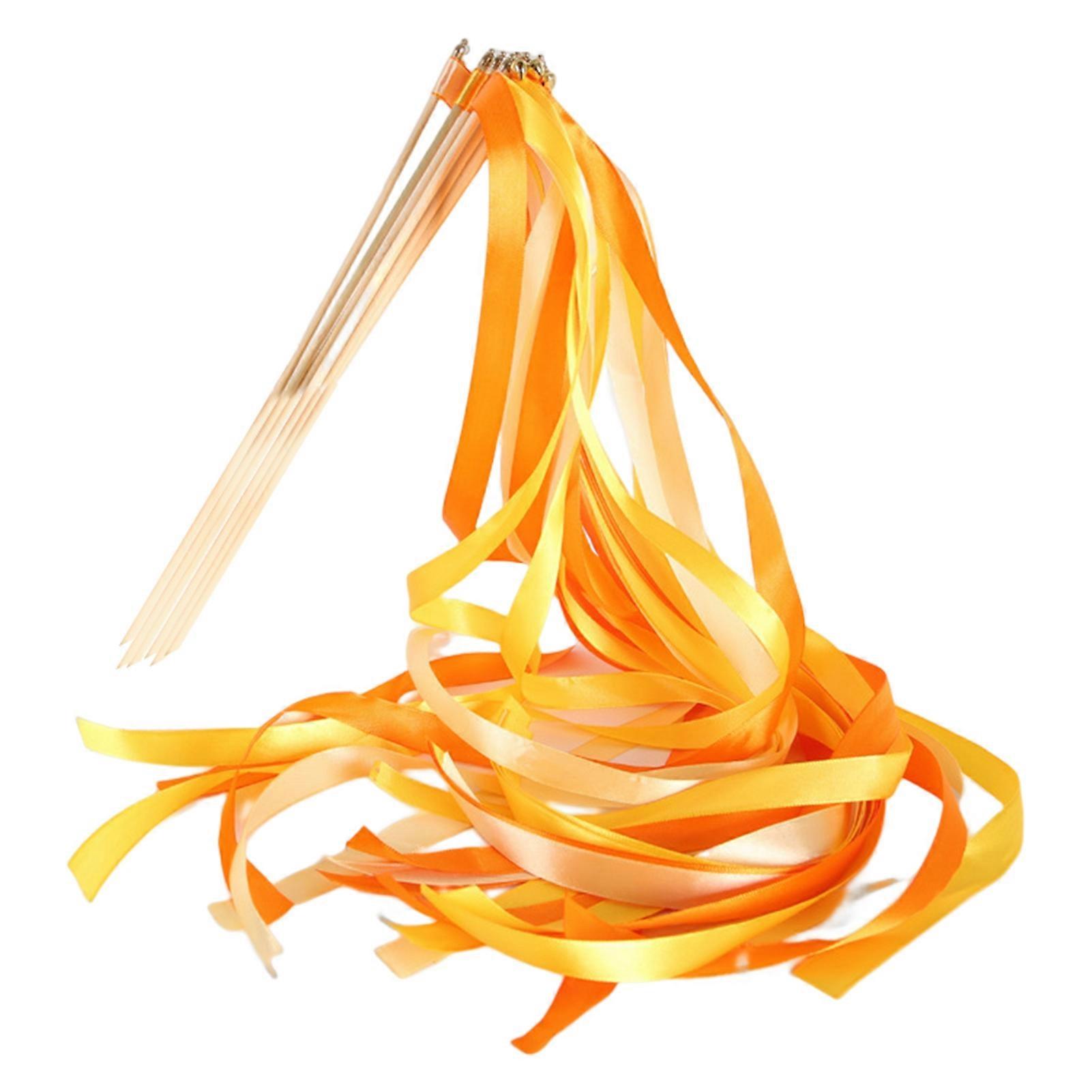 10Pcs Ribbon Wands High Durability Stunning Visual Effect Wood Colorful Ribbon Wish Wands Fairy Princess Sticks Home Supplies
