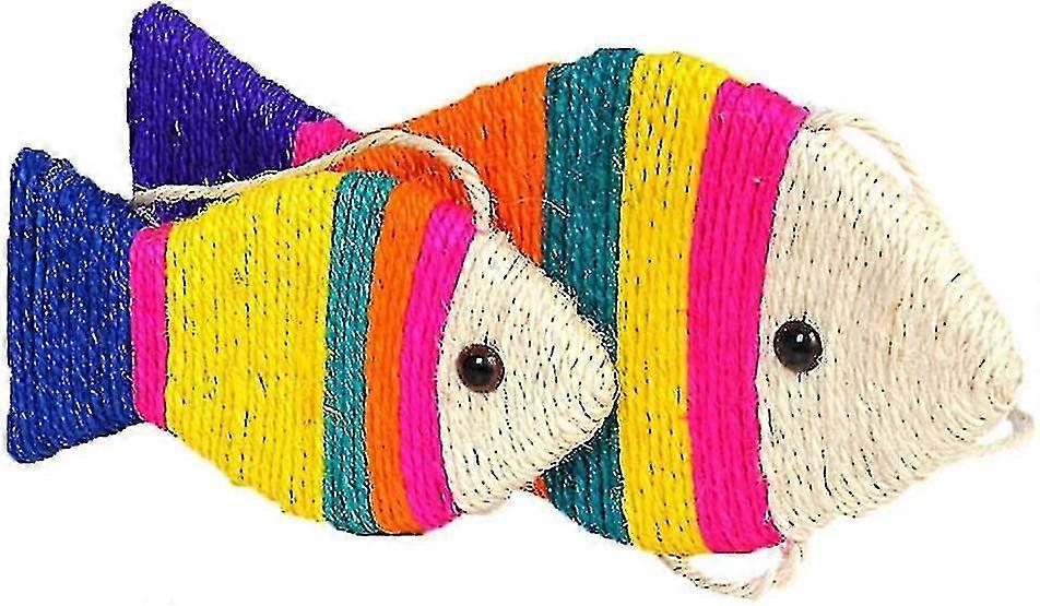 Cat Fish Toy Sisal Rope Cat Scratch Board Cat Interactive Toys Sisal Scratcher Toy For Cats Kitten