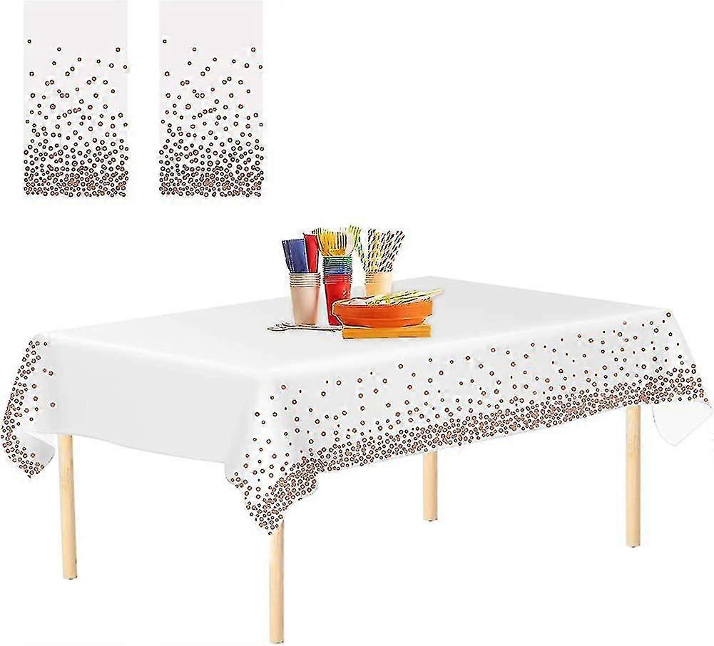 2 Pack Rose Gold Dot Tablecloths Table Covers Party Tablecloths Dot Confetti