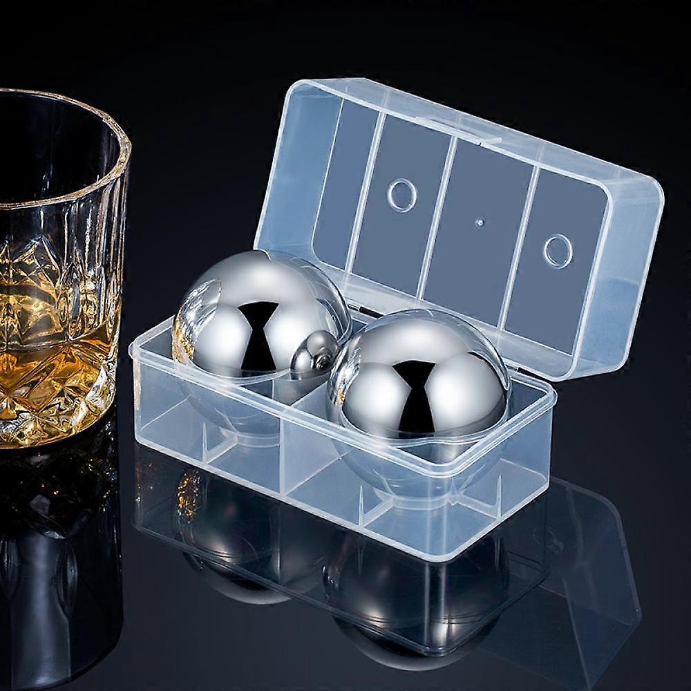 Stainless Steel Ice Cubes 2 Reusable Whiskey Ice Cubes High Tech No-diluted Cocktail Cooling