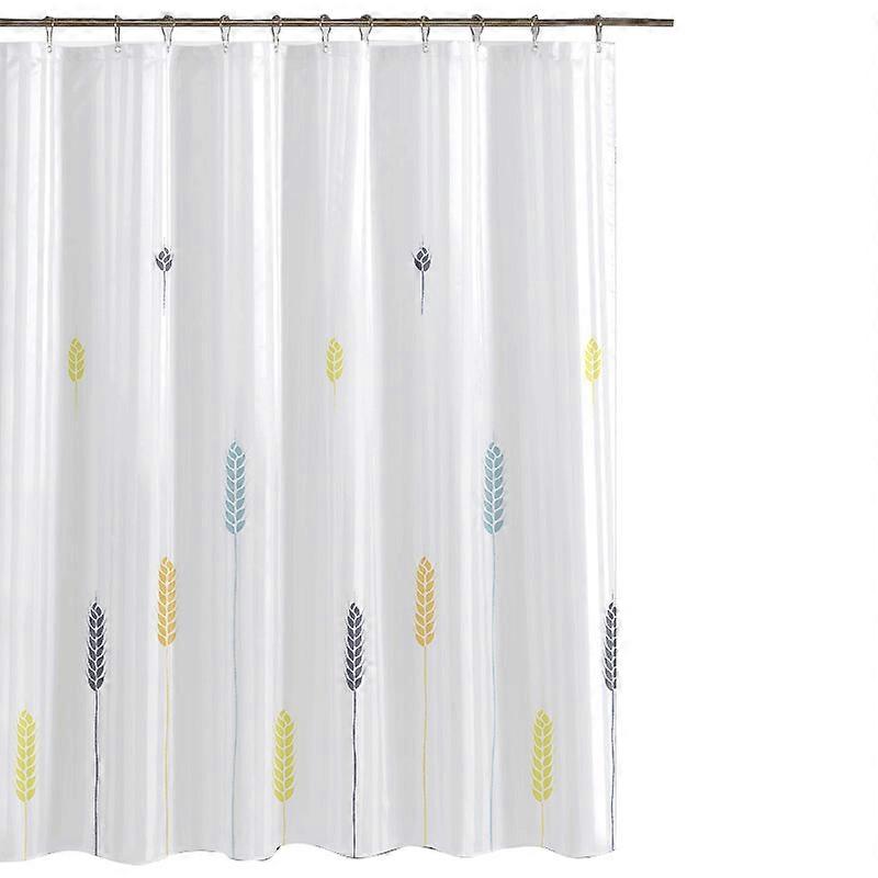 Shower Curtain Set with Hooks Geometric Flora