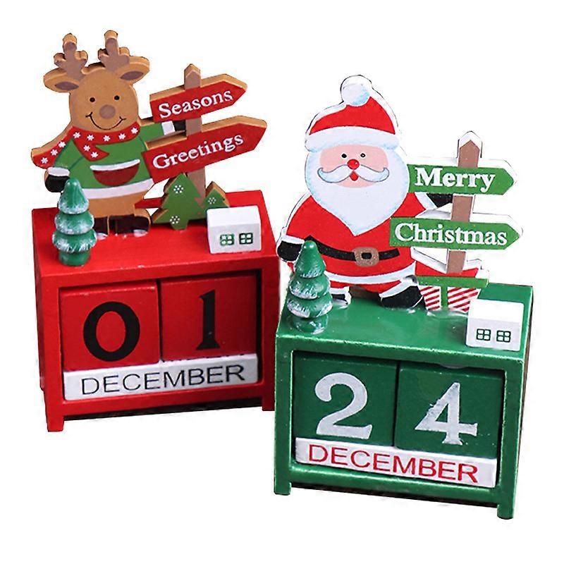 Kerstmis Advent Countdown Kalender Nummer Datum Houten Blokken Tab
