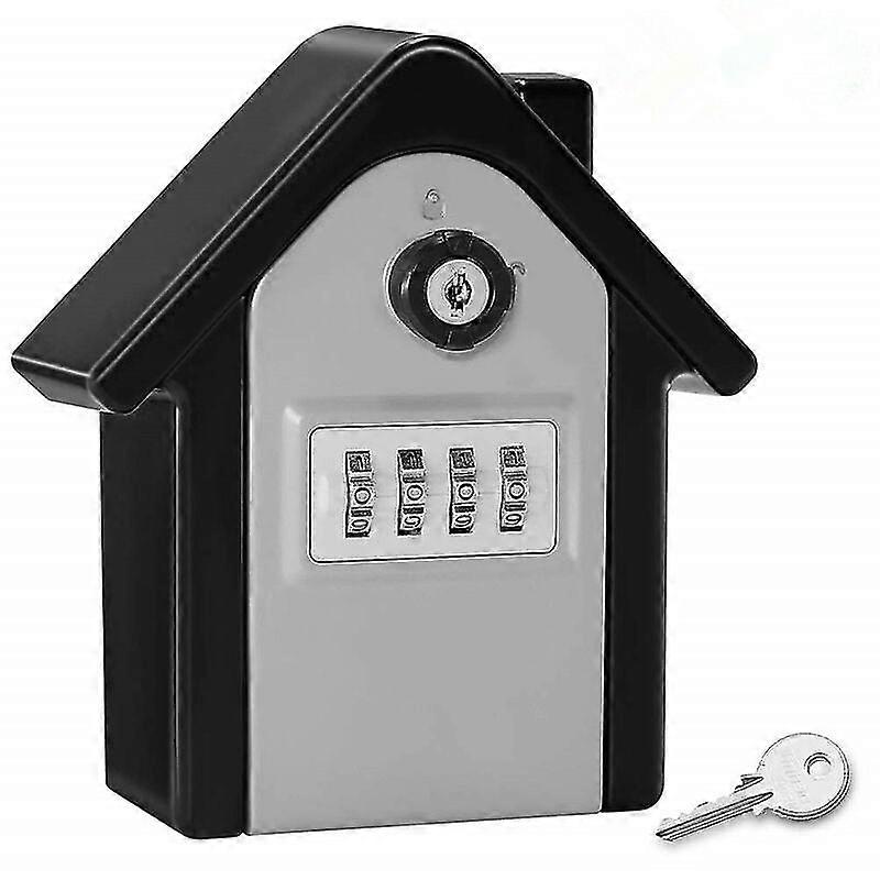 Secure Wall Mount Key Box With Numeric Combination And Emergency Key, Large Key Safe Outdoor Key Box