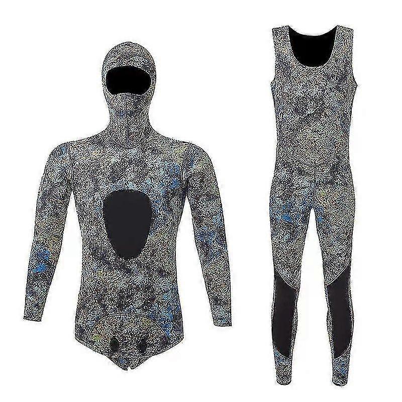 Men's Wetsuit Camouflage Neoprene Wetsuit 3mm Two-piece Thickened Cold And Warm