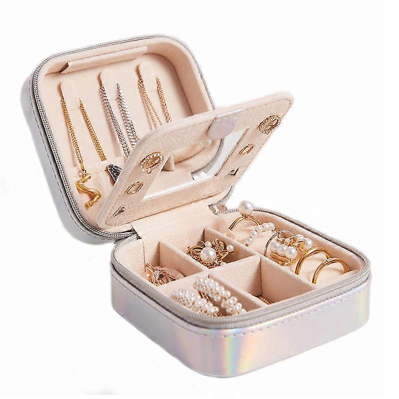 ins wind large capacity with mirror ear stud earrings jewelry storage box