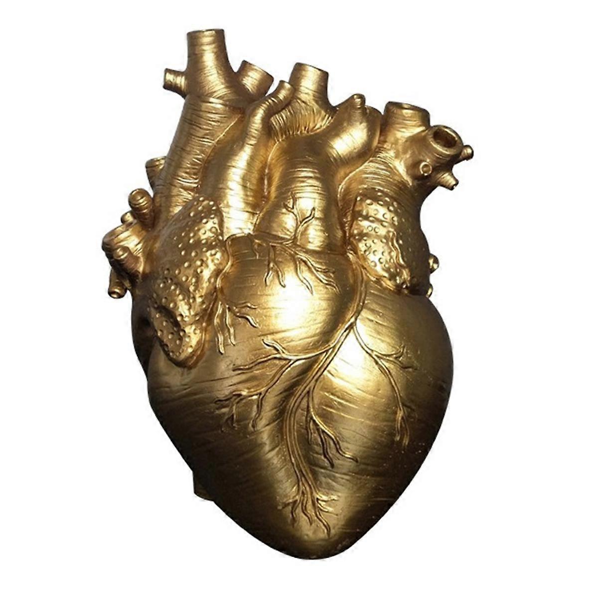Anatomical Heart Vase Resin Flower Pot Heart Shape Vase Countertop Desktop Ornament Table Desk Flow