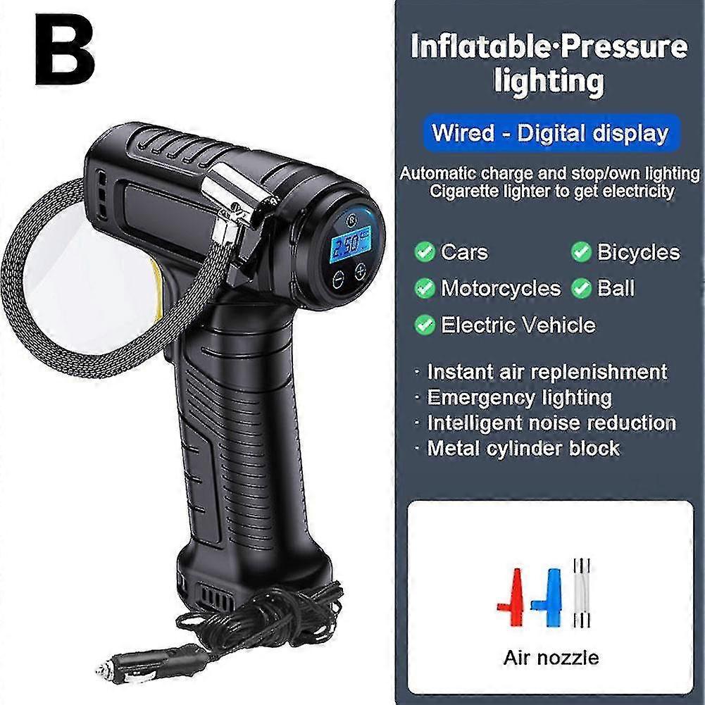 120w Auto Luftpumpe Drahtlos / verdrahtet Reifen aufblasbare Pumpe tragbare Auto Luftkompressor Elektroauto Reifen Inflator für Auto Fahrrad