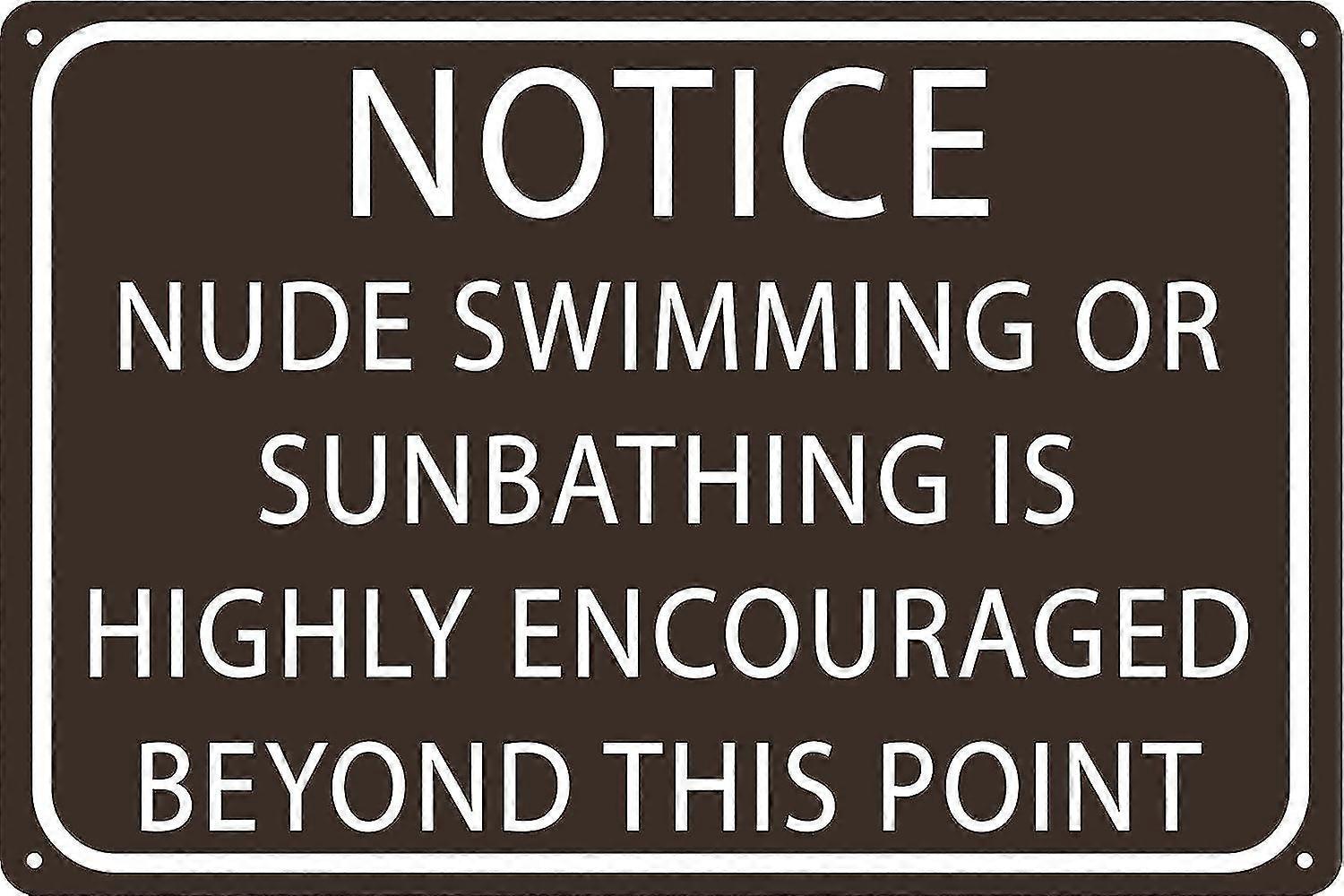 Nude natação ou banho de sol 8x12 polegadas OU 12x16 polegadas engraçado Pool Sign Home Pool Beach House Decor Mode