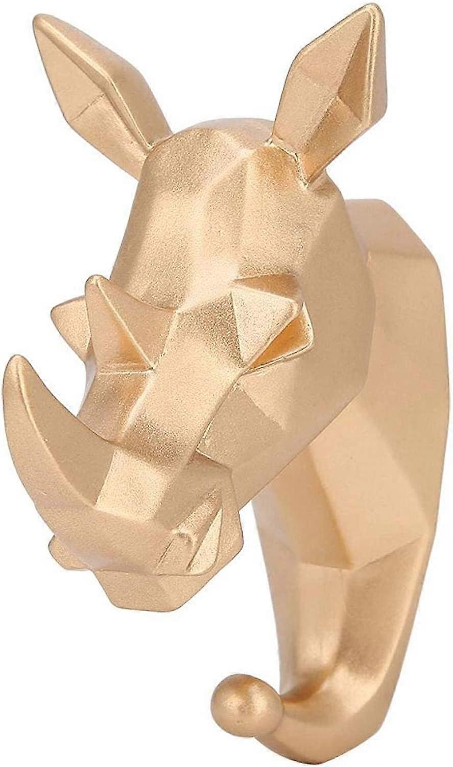 Single Wall Hook, Gold Hook Resin Animal Shape Wall Hook with Screws and Adhesive Kit