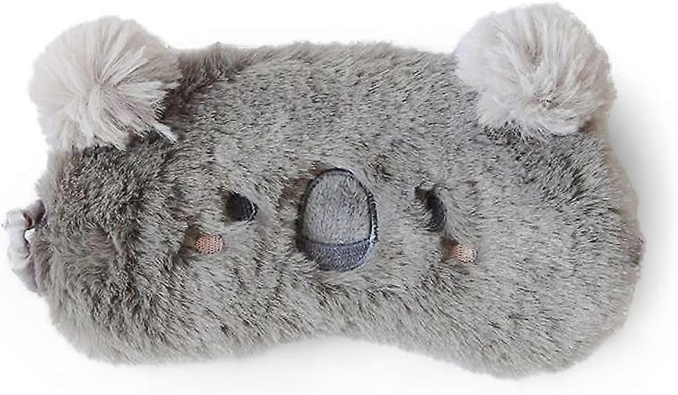Sleep Mask, Comfortable Ultra-Soft Plush Adjustable Sleeping Eye Sleep Mask for Travel Cute Cartoon Woman Kid (Gray Koala)