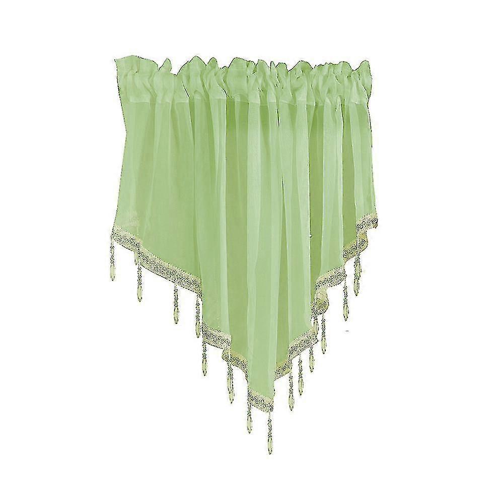Solid Color Triangle Shape Kitchen Short Curtain Window Valance Drape Home Decor