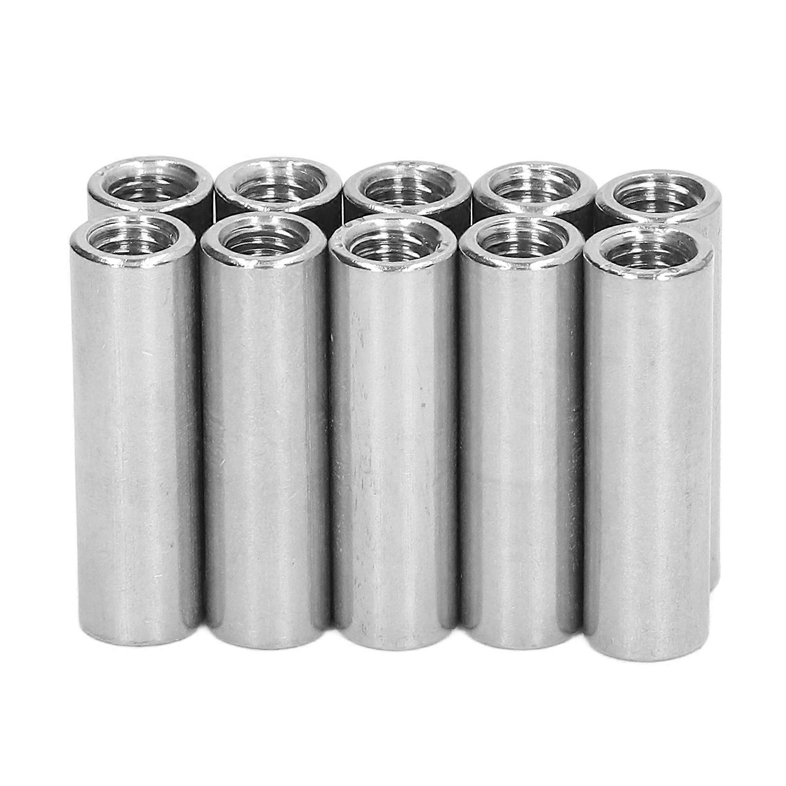 10PCS Female Thread Coupling Nut M8 X 1.25 12 L40mm Round Shape Coupling Nut Set compatible Connection