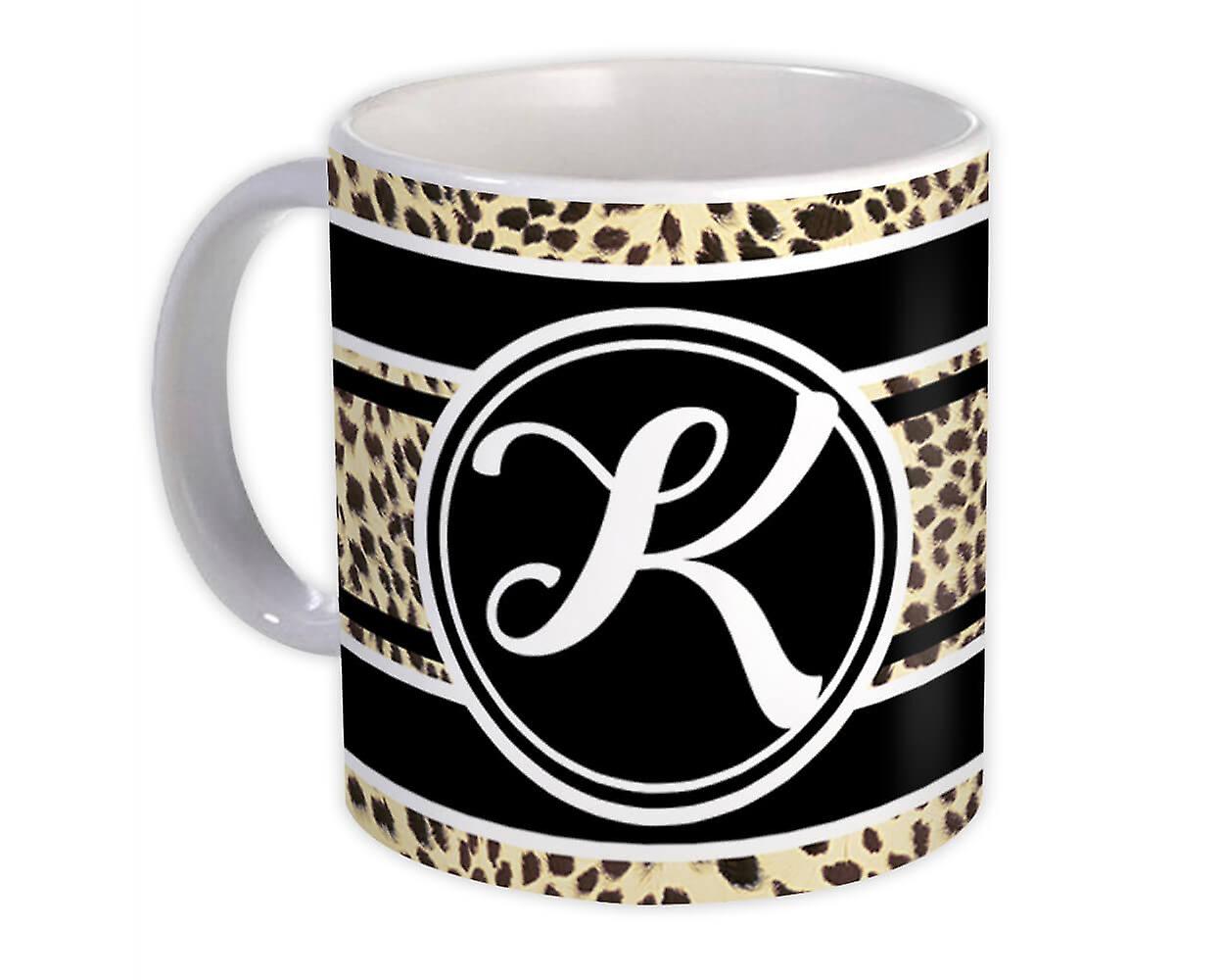 Geschenkbecher: Monogramm Buchstabe K Gepard