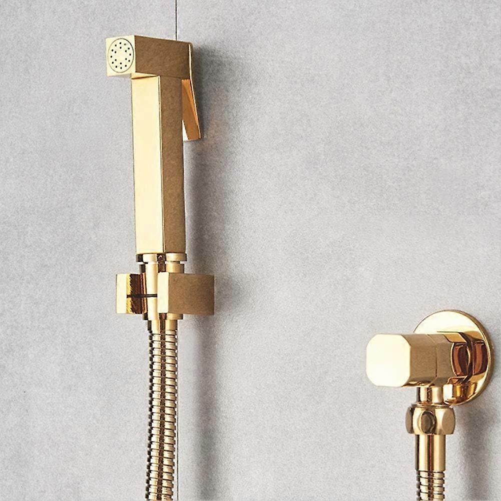 Hand Held Bidet Sprayer - Golden Solid Brass Bathroom Bidet Shower