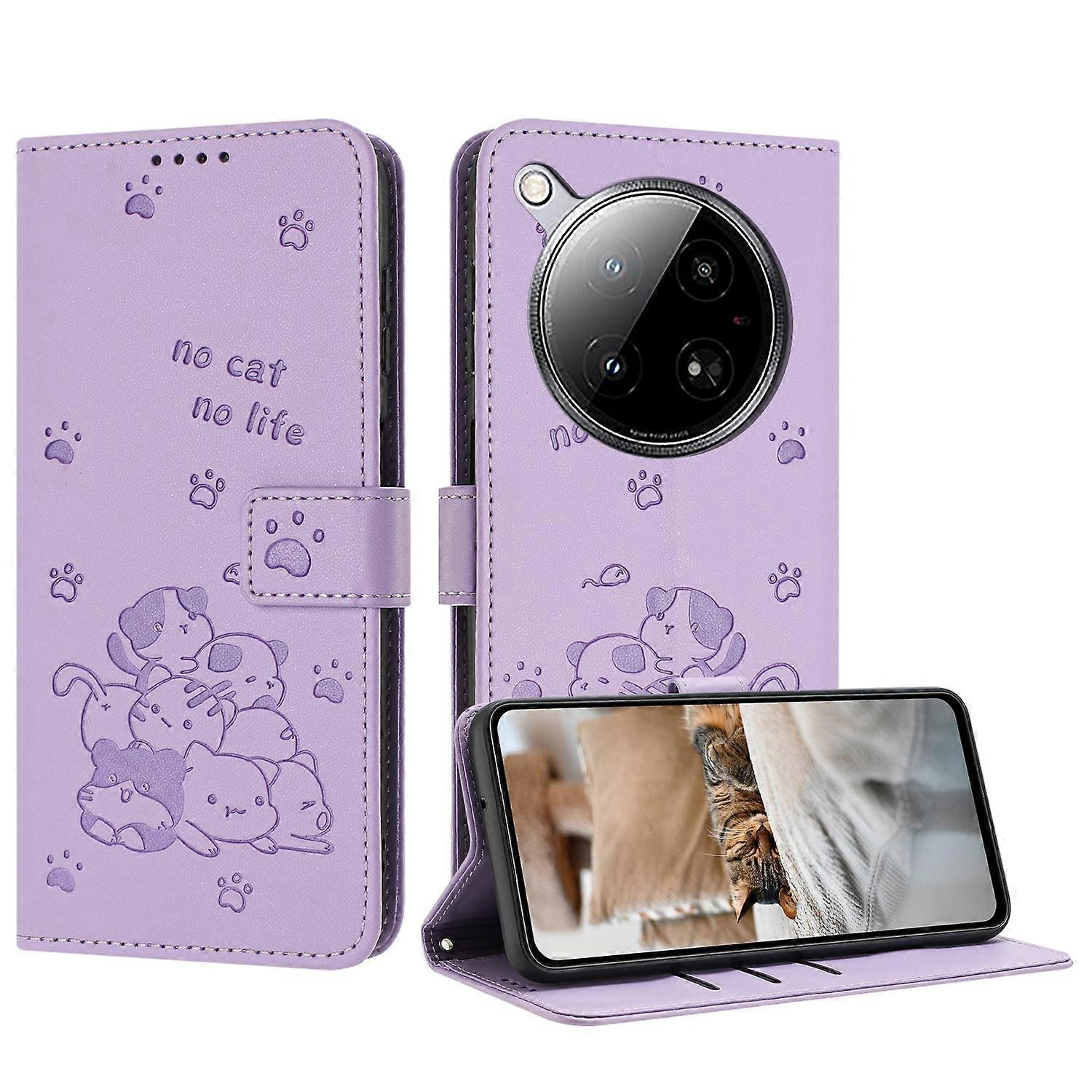 Embossed Kitten PU Case For Infinix Zero 40 4G / Zero 40 5G