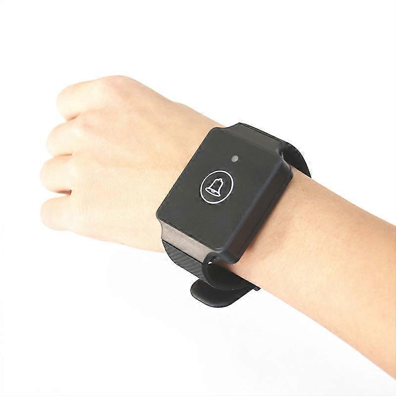 1148.29 feet Elderly pager, watch style call button, one click for help, 433MHz anti Theft alarm, emergency pager