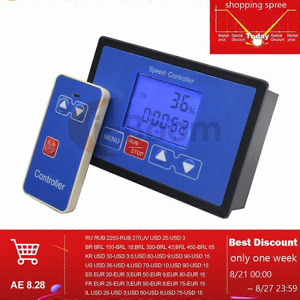 DC 6.5V-55V 30A Adjustable PWM DC Motor Speed Controller LCD Digital Display 0~100% Speed Governor With Wireless Remote Control