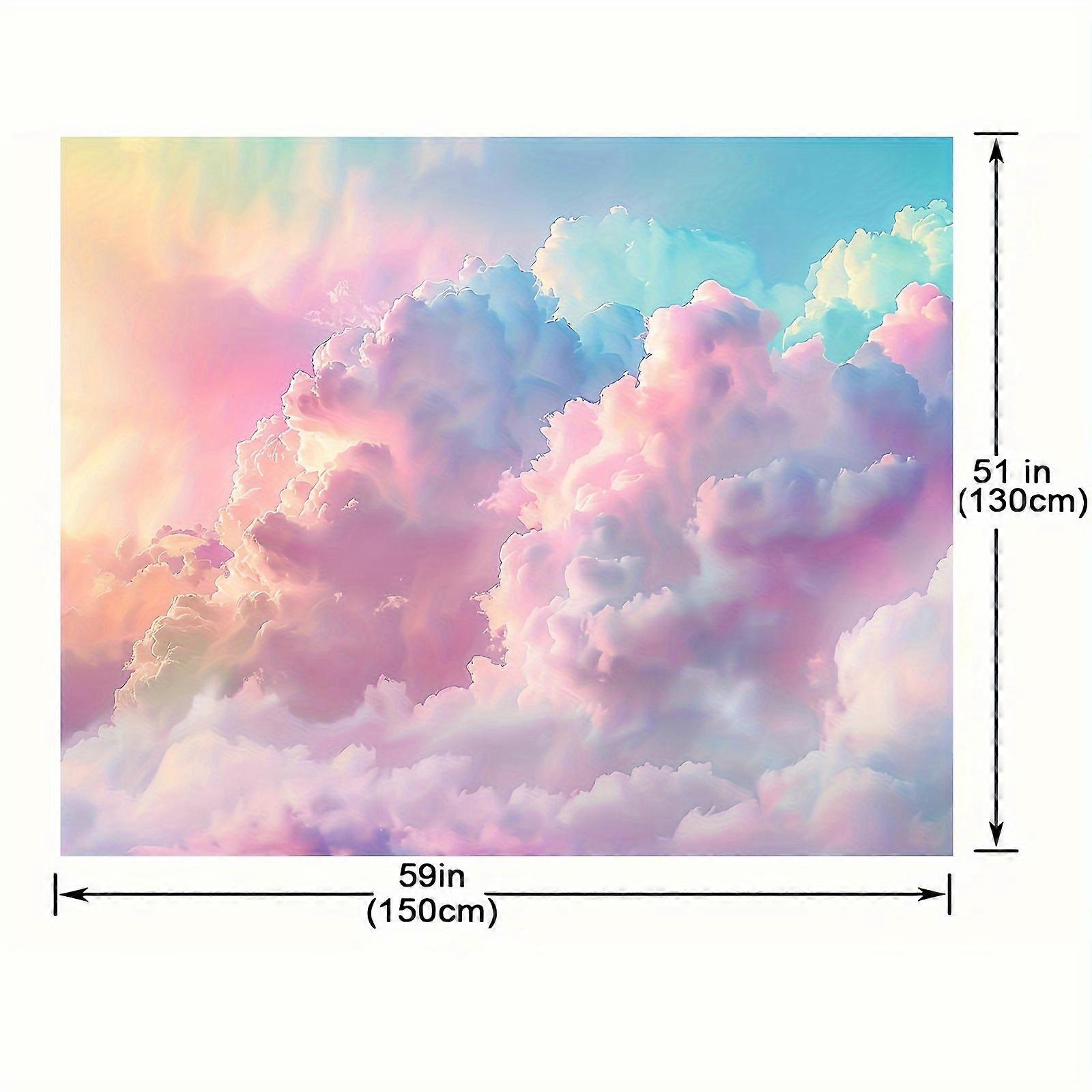 1pc, Colorful Clouds Photography Backdrop Pink Blue Gradient Backdrop Abstract Background Fabric Photo Studio Props For Photographer Pictures Party De