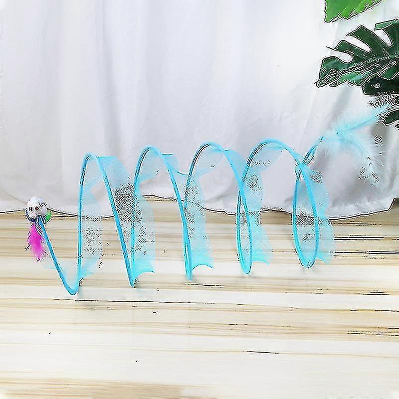 S Type Cat Tunnel Toy, Folded Cat Tunnel Toy, Folded Cat Tunnel Spring Toys, Cat Spring Toy Cat Spiral Tunnel Toy for Indoor Cats Play Exercise