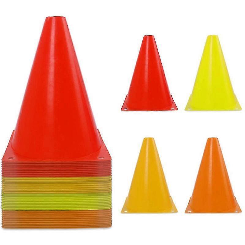 40 חבילת 7 אינץ 'קונוסים תנועה פלסטיק אימון ספורט זריזות סמן קונוסים למשחקי ילדים מקורה ו