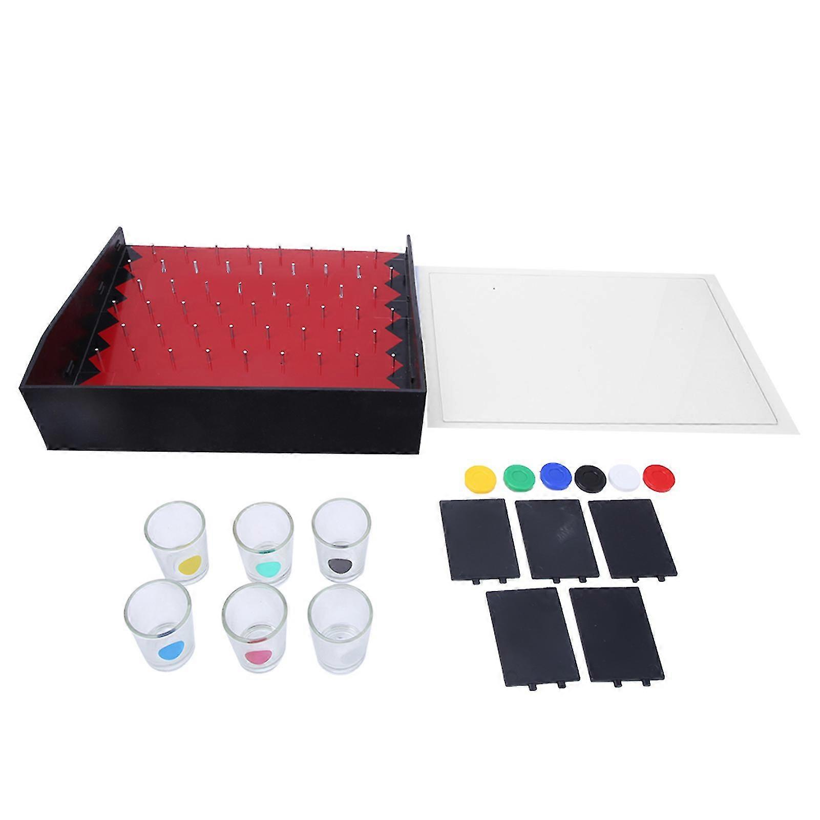 Funny Bar Shot Game with 6 Wine Glasses - Colored Dropping Chips for Drinking Party