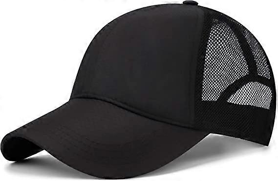 Mesh Quick Dry Baseball Cap Trucker Hats Adjustable Hat black