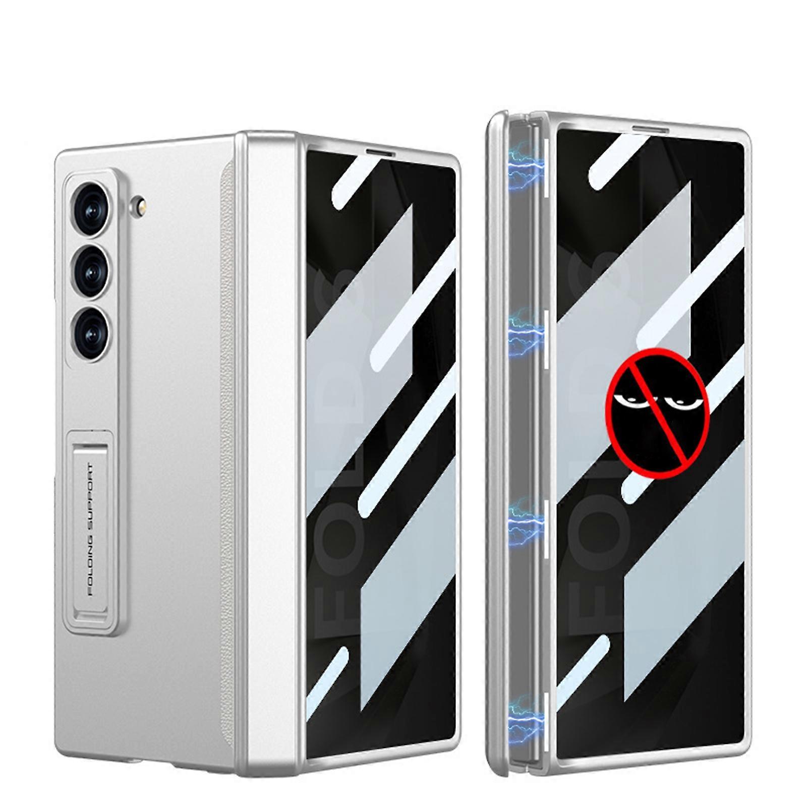 Z Fold 6 Case with Privacy Screen Protector, Built-in Convenient Adjustable Kickstand & Magnetic Hinge Protection All-Inclusive Protective Case
