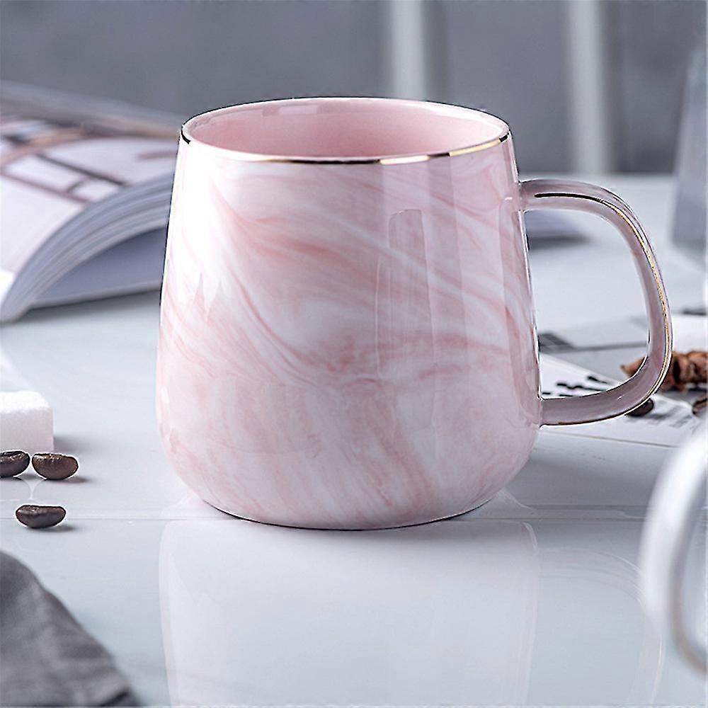 Luxury Marble Pattern Ceramic Mug Gold Plated With Handle Mugs