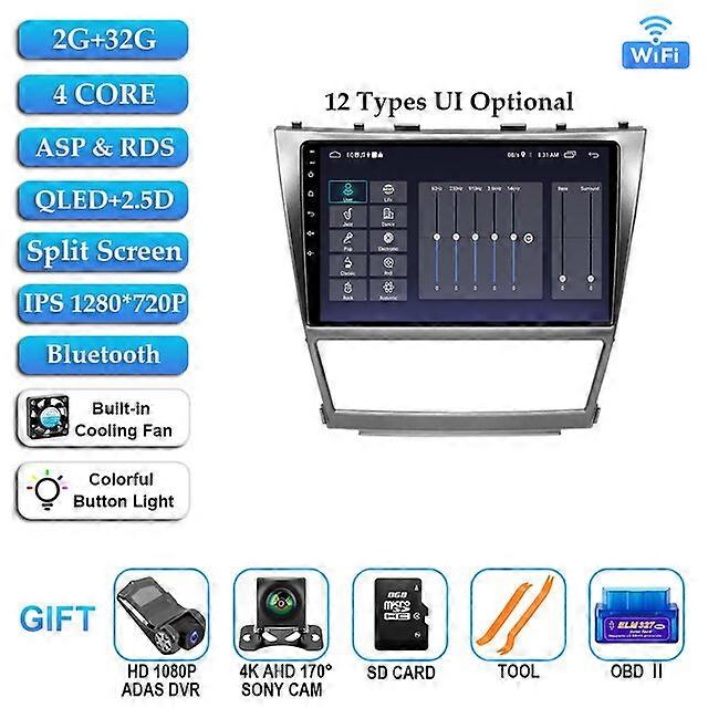 Android 12 For Toyota Camry 2007-2011 Car Radio Multimedia Video Player GPS Navigation NO 2Din 2 Din IPS 4G Carplay Auto DVD