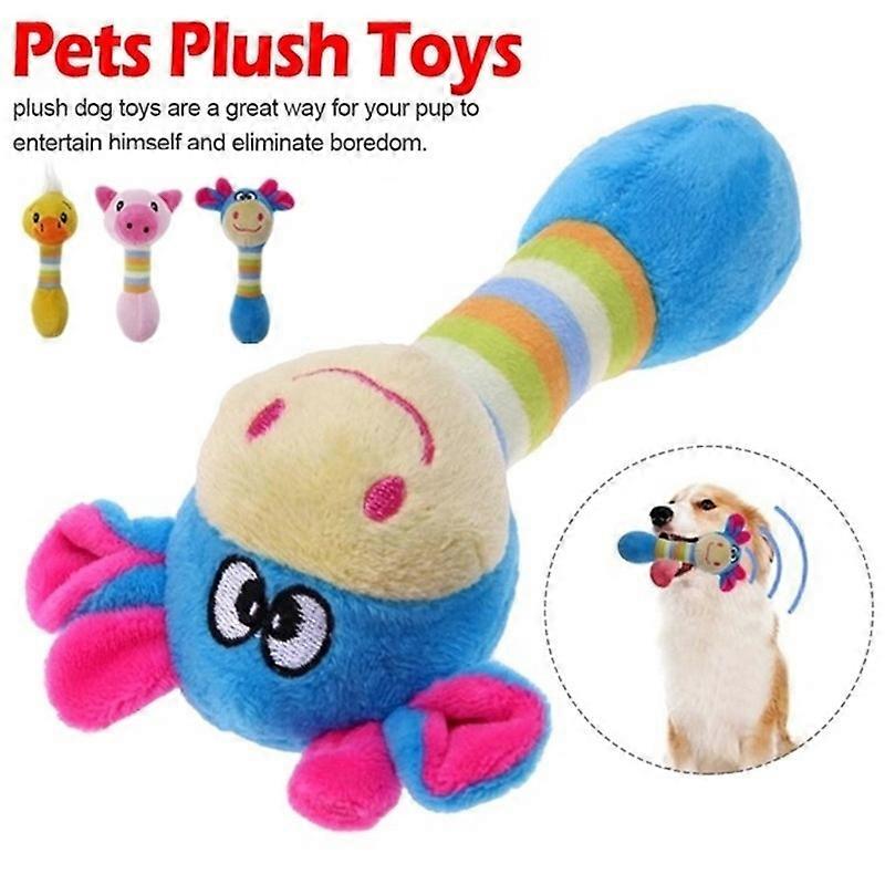 Pet Dog Squeaky Chew Toy Cartoon Animals Sound Bite Plush Toys for Puppy Dog Cat,Pet Interactive Toys