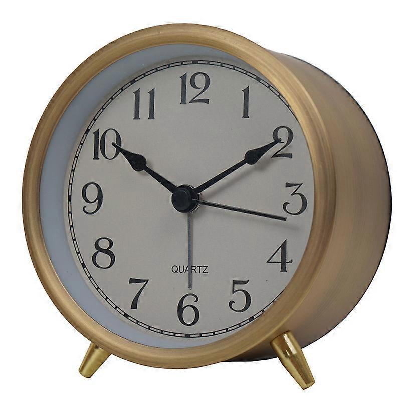 4 inch Retro metal alarm clock student desktop creative luminous pointer quartz clock