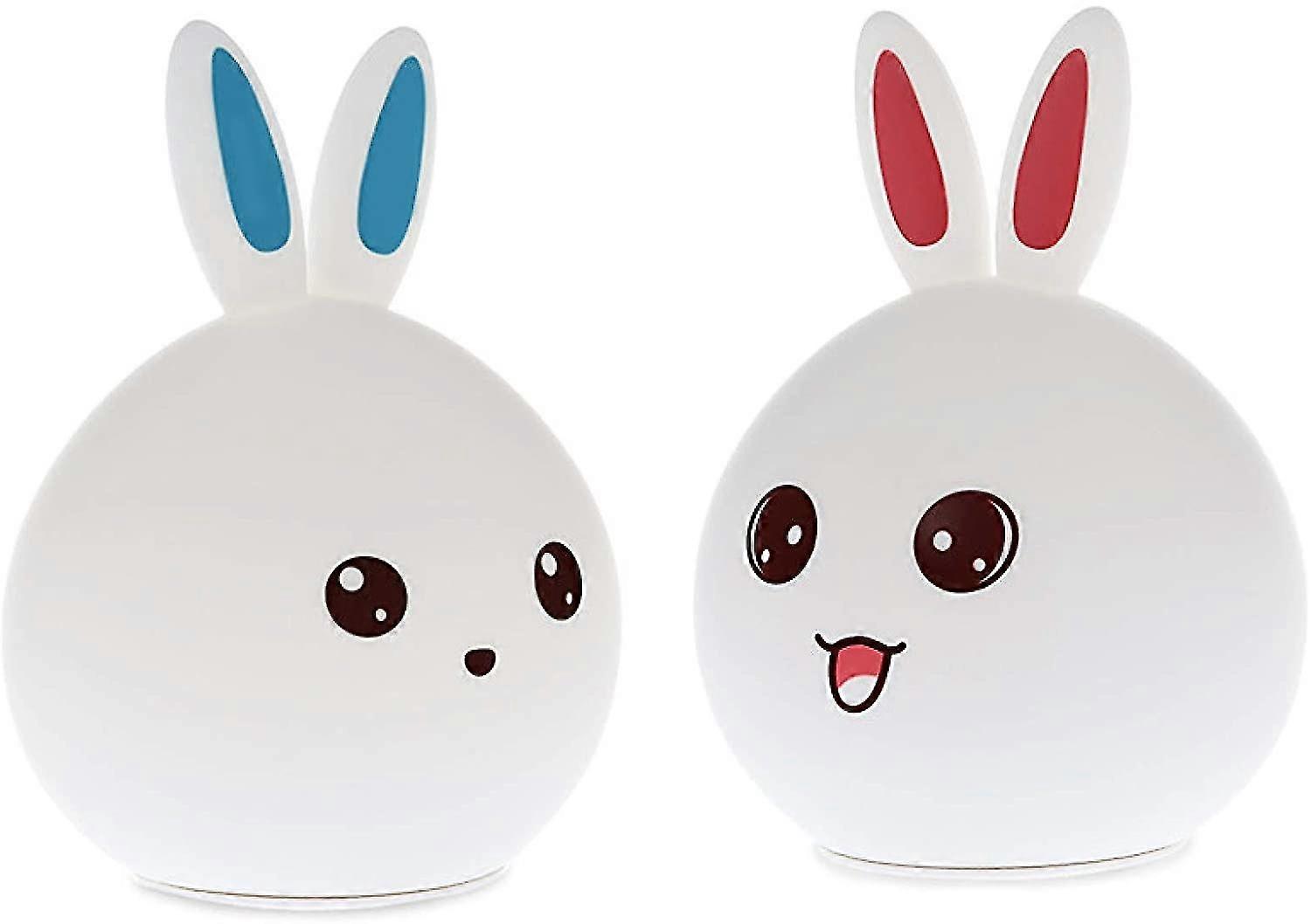 Rabbit Led Night Light Multicolor Silicone Touch Usb Light Sensor Bedside Lamp