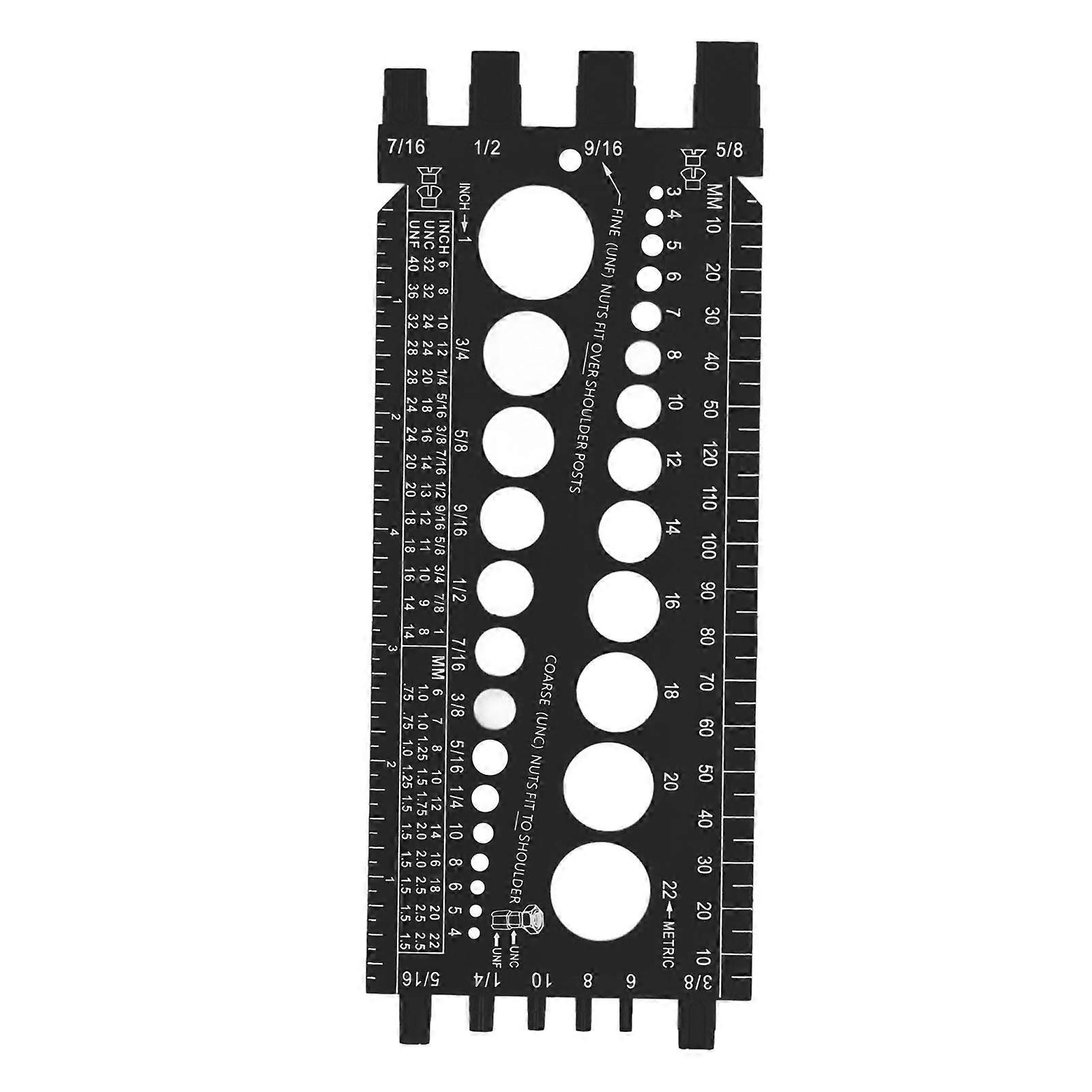Nut Bolt Screw Gauge - Multi Functional Inch Metric Quick Identification Tool for Workshop Garage