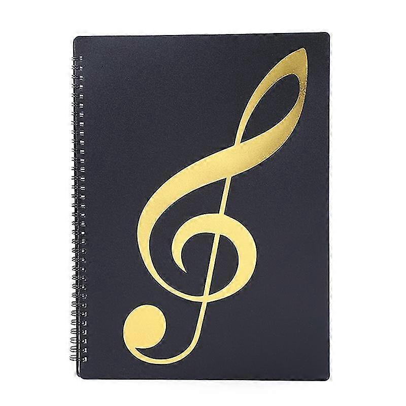 Sheet Music Folder, 60 Pages, Sheet Music/Holder,Fits Letter Size A4, Writable & Detachable Choir Folder (Black)
