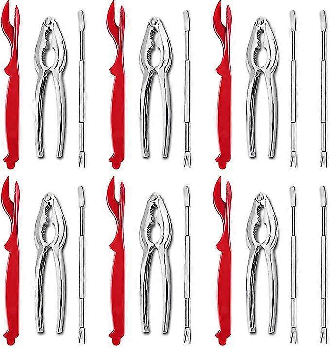 20 Pcs Seafood Tools Set Including 8 Forks, 6 Crab Crackers And 6 Lobster Shellers Nut Cracker Set