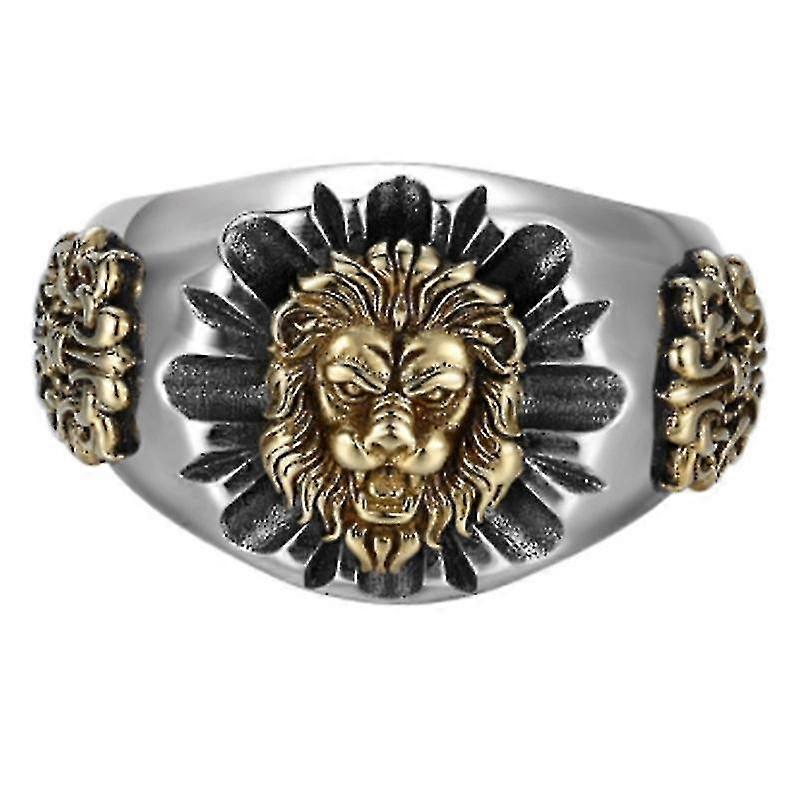 Vintage Lejon Hjärta Ring för män