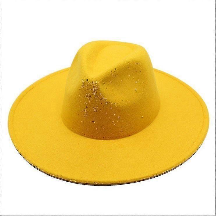 Ζεστό χειμώνα κλασικό ευρύ γείσο Fedora καπέλο μαύρο λευκό μαλλί καπέλα άνδρες συντριπτικό χειμερινό καπέλο