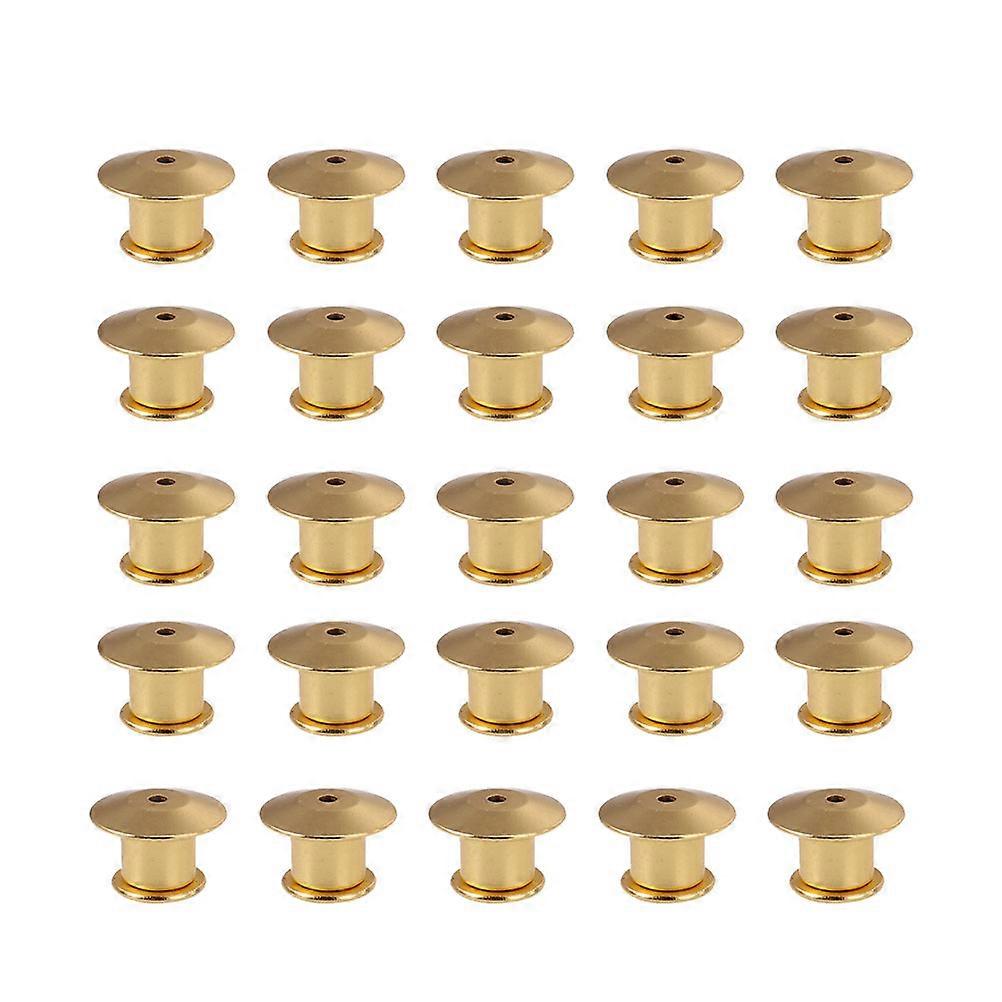 25PCS Metal Flat Locking Pin Backs Brooch Badge Accessories(Random Color)