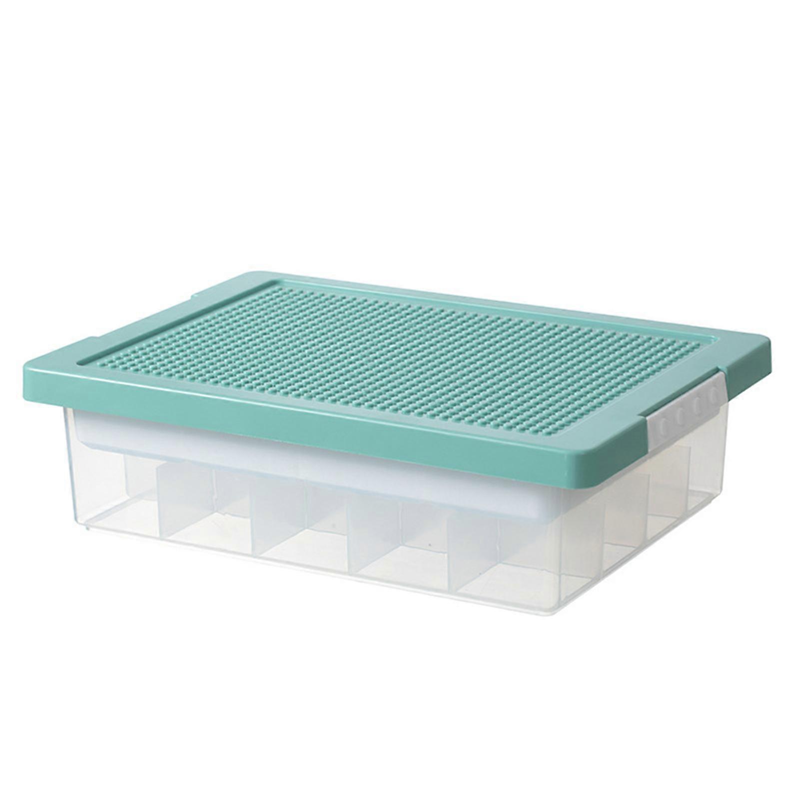Building Block Storage Box with Removable Cover Multi Compartments Large Capacity Transparent Art Craft Storage Organizer Stackable Bins for Lego