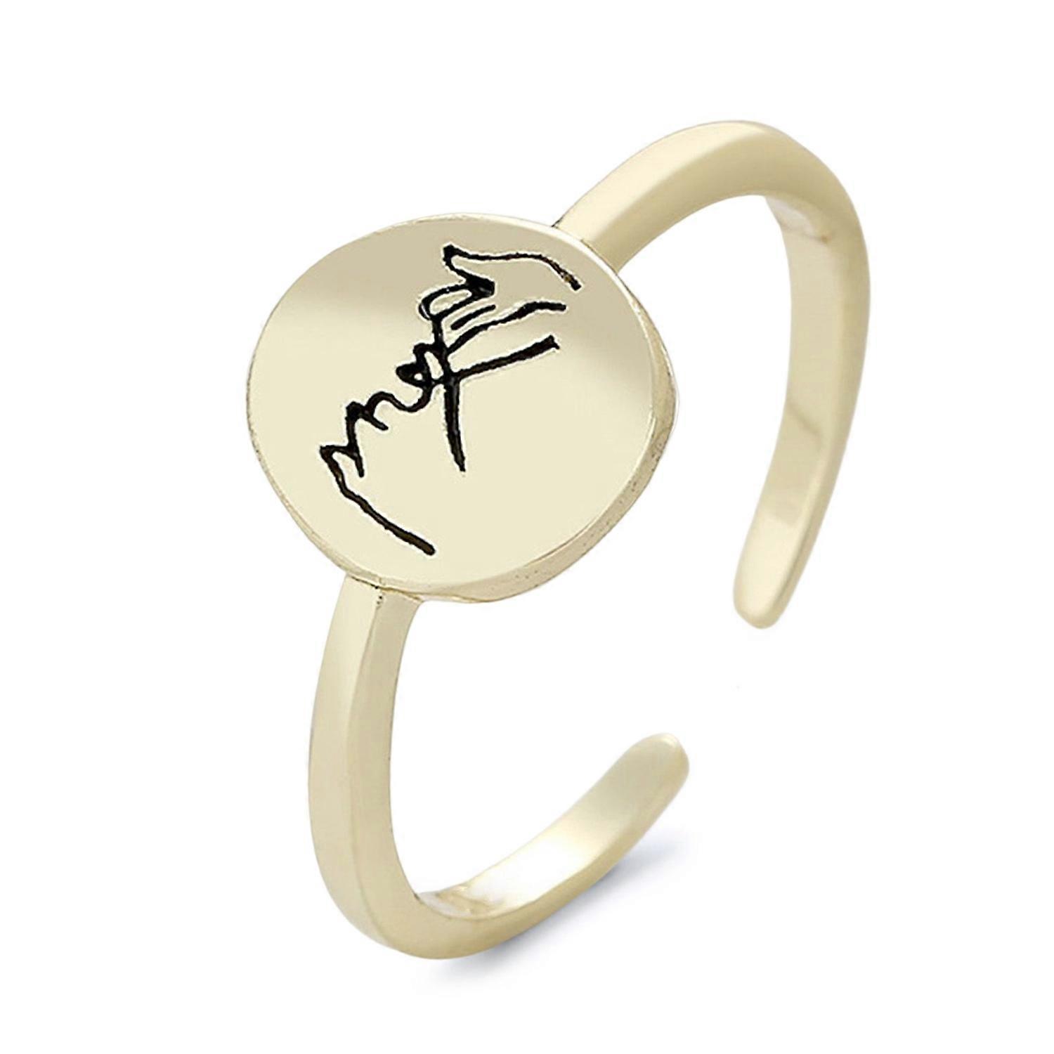 Finger Ring Adjusted Size Non-fading Minimalist High Gloss Geometric Charming Valentines Day Hand in