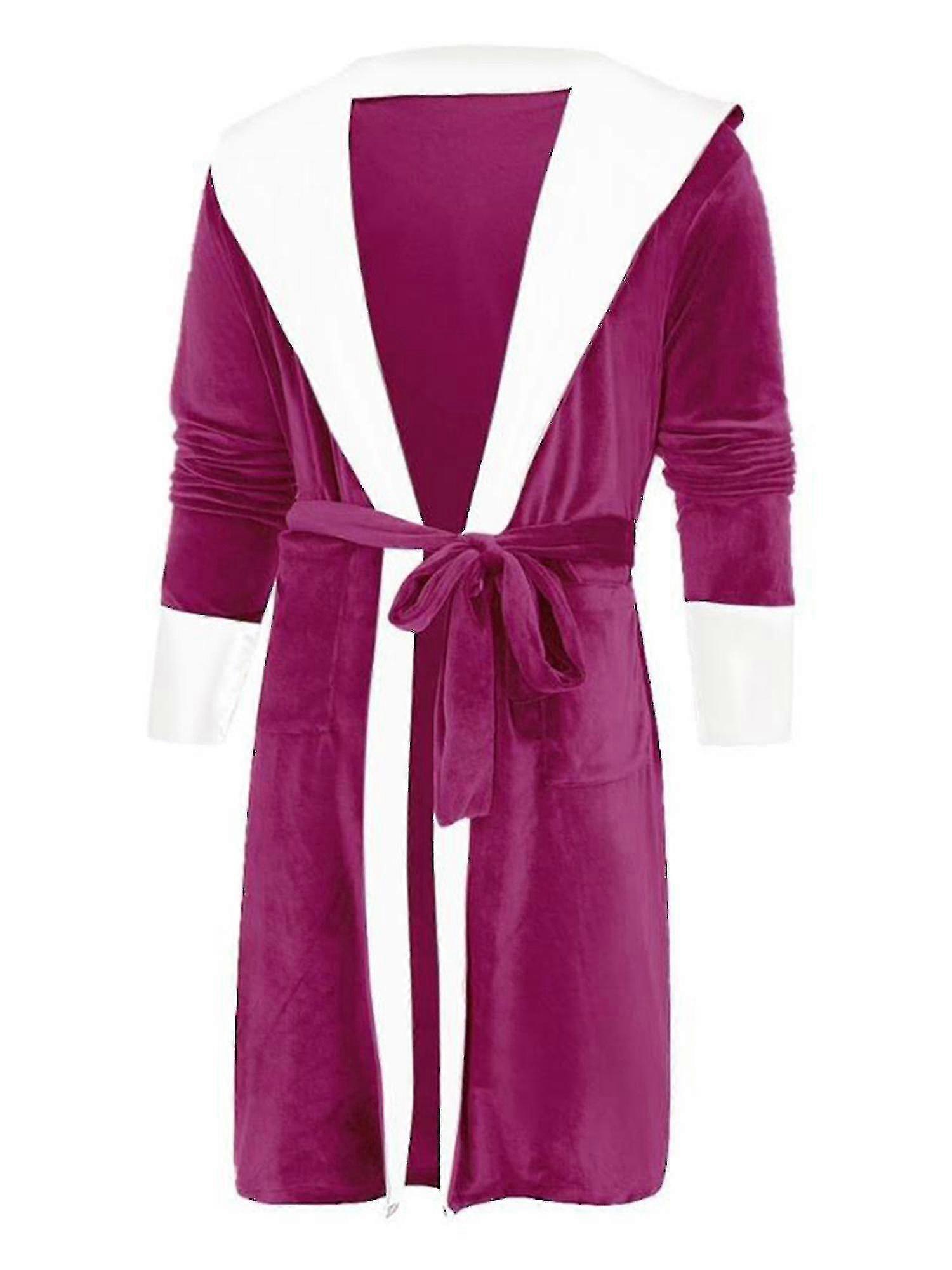 Women Sherpa Fleece Bathrobe Soft Dressing Gown Hooded Fluffy Towling Bath Robe High Quality
