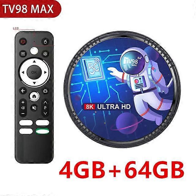 Tv98 Max Android 12 Smart Tv Box Allwinner H618 4g 64gb 8k 2.4g 5.8g Dual Band Wifi6 Bt4.0 Voice Remote Control Set Top Box