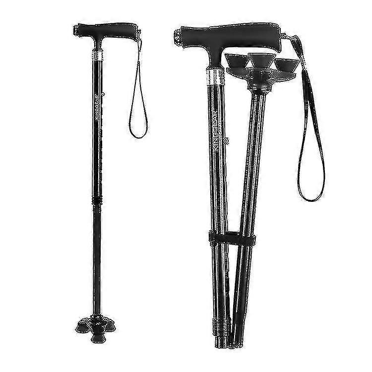 3 Section Folding Walking Stick Men Ladies Elderly Elderly Walking Stick With Led Light