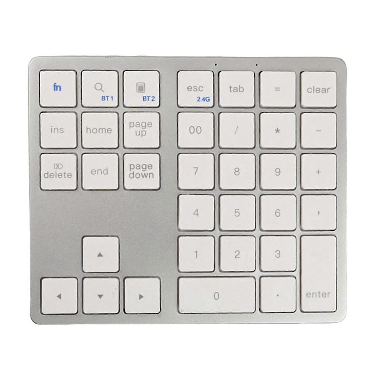 Mini Numeric Keyboard 2.4G Wireless Bluetooth-compatible Dual Modes 35 Keys Silent Portable Laptop