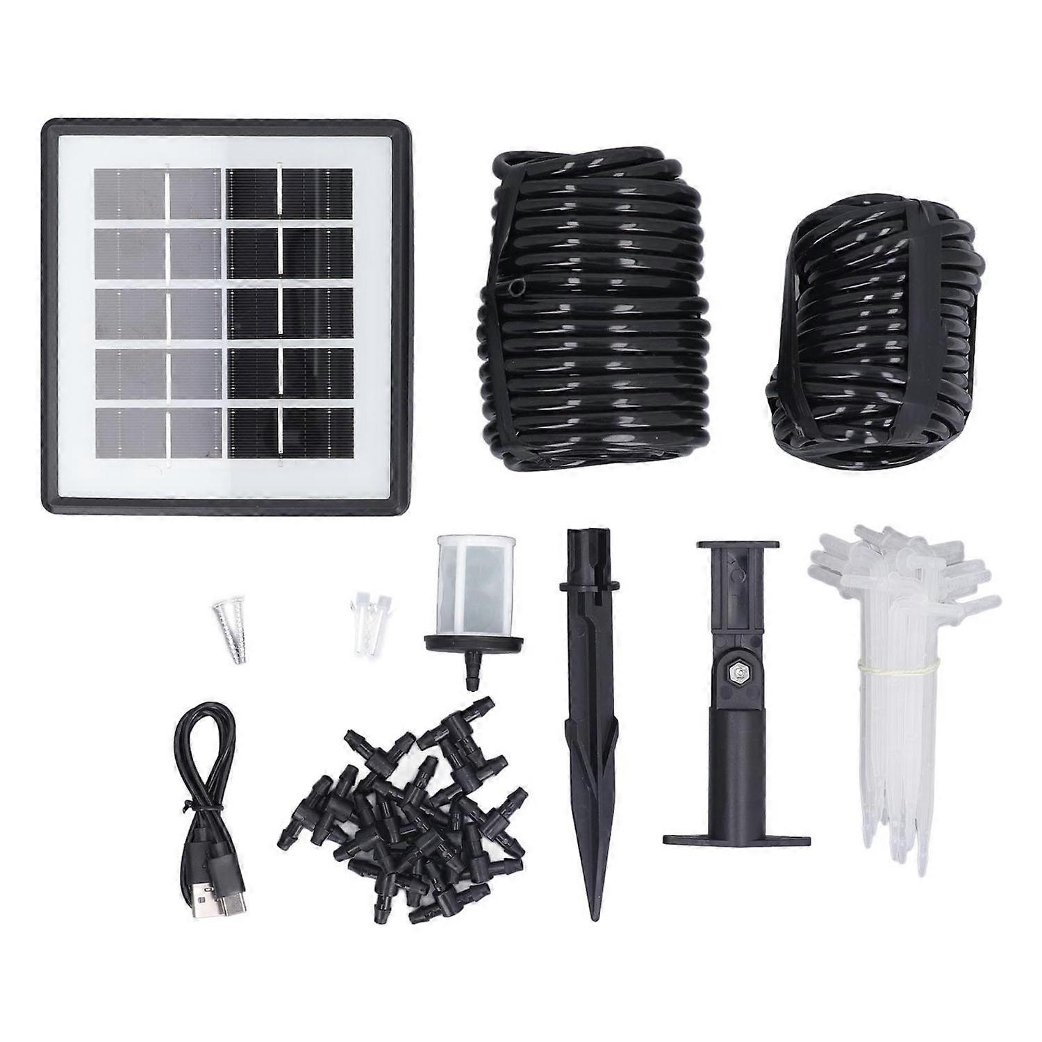 Solar Automatic Drip Irrigation Kit System Solar Powered Auto Irrigation Set with 15 Drippers