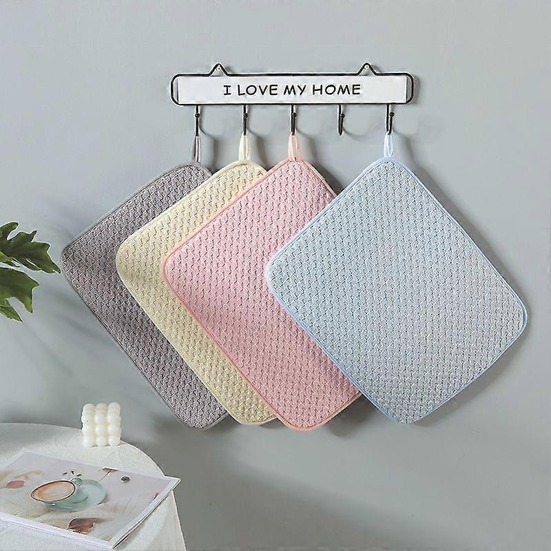 Absorbent Quick-drying Three-layer Draining Mat Kitchenware Tableware Water-filtering Drying Mat Household Kitchen Placemat